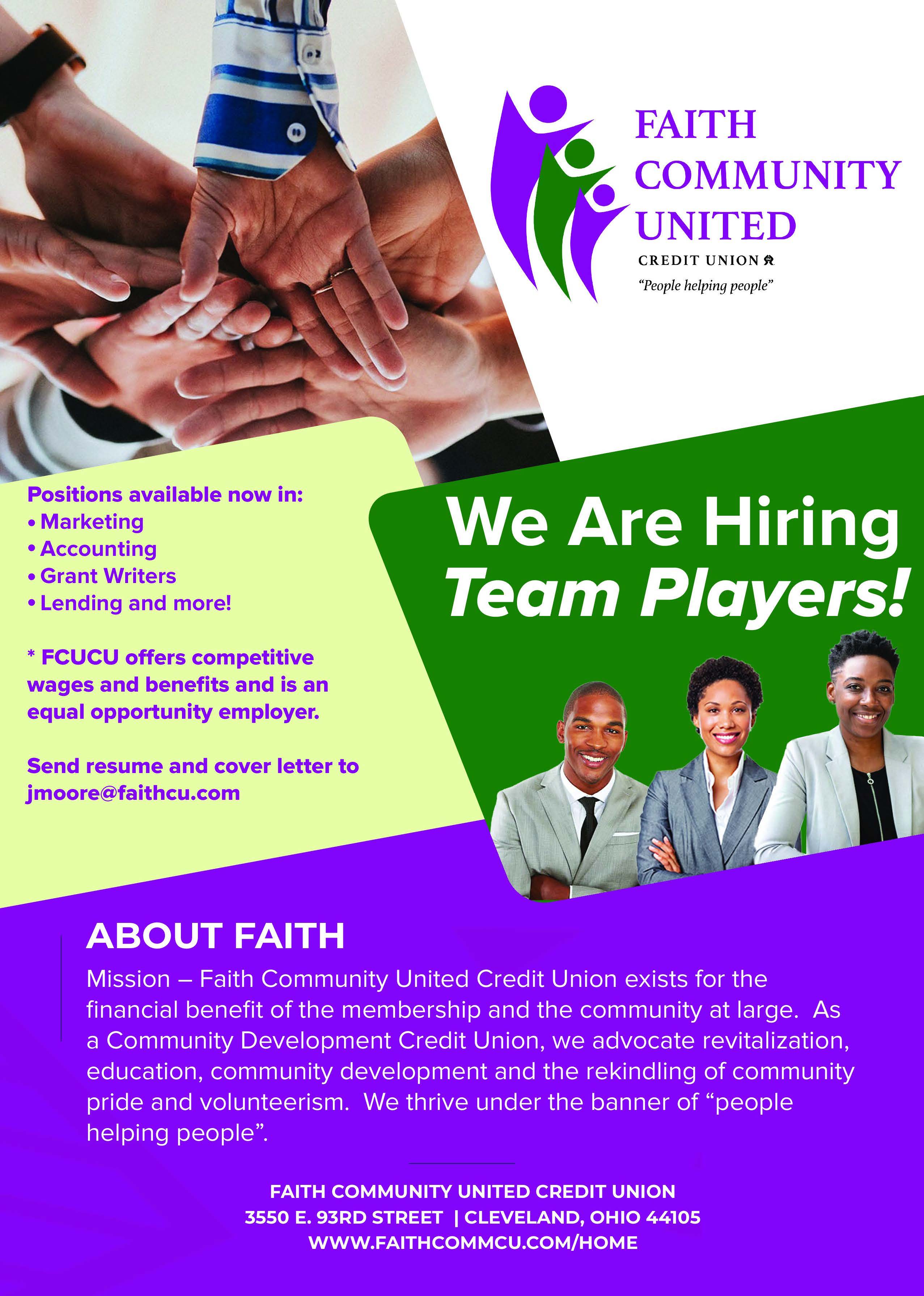 We are Hiring Team Players